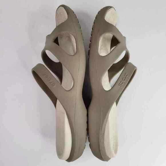 Crocs Patricia Wedge Slide Sandal Womens Size 10 Beige Brown Tan - Picture 2 of 8